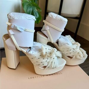 Loeffler Randall Natalia Pleated Knot Platform Size 7.5